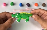 آموزش روش ساخت تمساح با استفاده از خمیر بازی