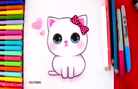 آموزش نقاشی به کودکان | این قسمت نقاشی گربه