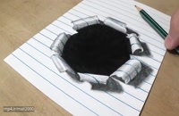 آموزش نقاشی سه بعدی با مداد حفره سیاه
