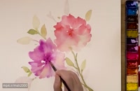 کلیپ آموزش طراحی گل با آبرنگ