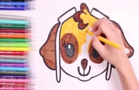 آموزش نقاشی به کودکان - نقاشی سگ ملوس و زیبا