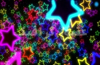 ویدیو فوتیج ستاره های درخشان نئونی رنگارنگ