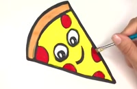 آموزش نقاشی به کودکان - نقاشی پیتزا