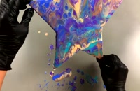 تکنیک نقاشی ریختن رنگ روی بوم