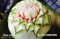 آموزش میوه آرایی - طرح گل روی هندوانه