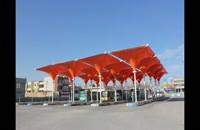 سیستم سقف چادری پارکینگ شهربازی- سایبان سازه غشایی پایانه تاکسیرانی