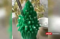 تزئین کاپ کیک به شکل درخت کاج