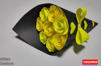 آموزش درست کردن دسته گل زیبا با کاغذ رنگی برای هدیه دادن