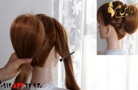 آموزش شینیون زیبا و ساده مو + آرایش مو با بافت