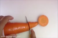 آموزش میوه آرایی - طرح گل با هویج