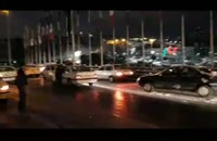تصادف زنجیره‌ ای در صبح برفی بزرگراه حکیم - تهران