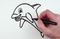 آموزش نقاشی به کودکان - نقاشی دلفین
