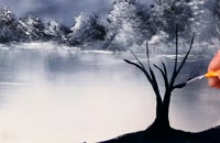 آموزش نقاشی درخت آبی برای مبتدیان با اکریلیک