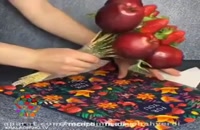 درست کردن دسته گل میوه ای