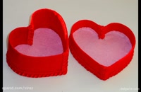 آموزش ساخت جعبه کادویی به شکل قلب با مقوا و پارچه برای هدیه دادن
