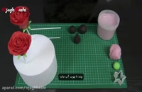 تزئین کیک پاپ گل رز