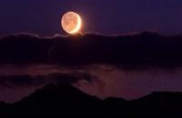 عکاسی طلوع ماه و غروب ماه