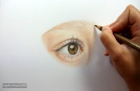 آموزش طراحی چشم زیبا با مداد رنگی