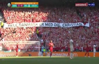 ادای احترام هواداران دانمارک و بلژیک به اریکسن