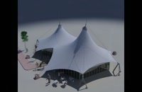 سقف چادری تالار پذیرایی-پوشش کششی کافه رستوران-سقف کابلی کافی شاپ