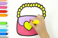 آموزش نقاشی به کودکان | این قسمت نقاشی کیف فانتزی دخترانه