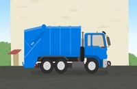 دکتر مک ویلی-A garbage truck cartoon.