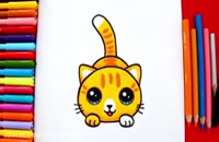 آموزش نقاشی به کودکان این قسمت نقاشی بچه گربه
