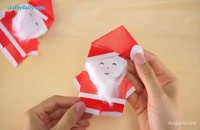 آموزش قدم به قدم ساخت کاردستی بابانوئل با کاغذ رنگی