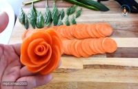 تزیین سالاد با هویج و خیار