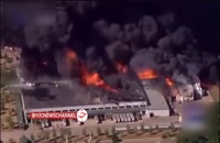 ویدیو آتش‌ سوزی در یک کارخانه مواد شیمیایی