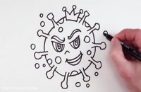 آموزش نقاشی به کودکان - نقاشی ویروس کرونا