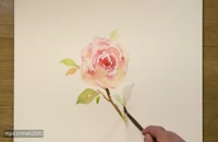 آموزش نقاشی گل سرخ با آبرنگ