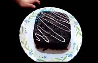 تزئین ساده کیک با شکلات