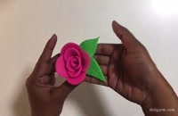 آموزش تصویری ساخت گل رز با خمیر بازی