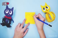 آموزش درست کردن کاردستی گربه های توپی با کاغذ رنگی