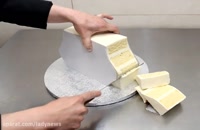 تزیین کیک با فوندانت به شکل کیف دستی
