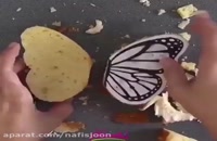 تزئین کیک به شکل پروانه