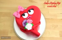طرز تهیه کیک قلب قرمز برای ولنتاین