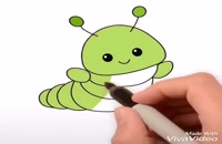 آموزش نقاشی به کودکان این قسمت نقاشی مورچه و کرم ابریشم و خرس