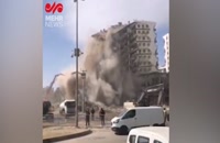 فیلم لحظه ریزش ساختمان‌ها در ترکیه