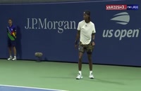 لحظات عصبانیت و شکستن راکت در تنیس US Open