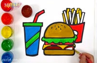 آموزش نقاشی به کودکان این قسمت نقاشی همبرگر