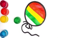 آموزش نقاشی به کودکان - نقاشی بادکنک رنگارنگ