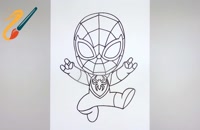 آموزش نقاشی به کودکان این قسمت نقاشی مرد عنکبوتی