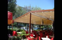 حقانی 09380039391-زیباترین سقف اتوماتیک کافه رستوران فرانسوی- فروش سقف برقی  حیاط رستوران