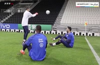 حواشی تمرینات تیم ملی فرانسه برای تقابل با دانمارک