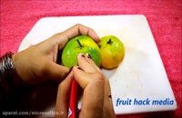 آموزش میوه آرایی - طرح گل روی نارنگی