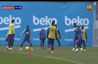 ویدیو تمرینات آماده سازی بازیکنان بارسلونا
