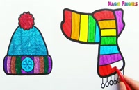 آموزش نقاشی به کودکان این قسمت نقاشی کلاه زمستانی و شال گردن
