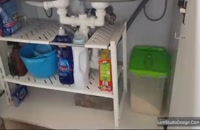 طرح قفسه ارگانایزر برای کابینت زیر سینک ظرفشویی